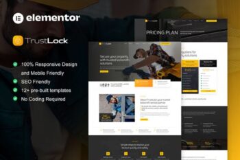 TrustLock - Locksmith & Key Maker Service Elementor Pro Template Kit