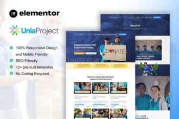 Unia - Charity & Nonprofit Elementor Pro Template Kit