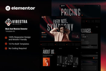 Vibestra - Music Band Musician Elementor Template Kit