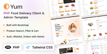Yum - Tailwind CSS & PHP Client & Admin Food Template