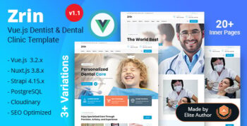 Zrin - Doctor Medical & Dental Clinic Vue Nuxtjs with Strapi 4 Template