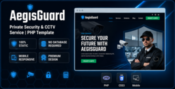 AegisGuard - Private Security & CCTV Service PHP Template