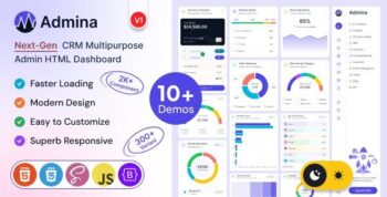 Admina – Bootstrap Admin Dashboard HTML Template Multipurpose