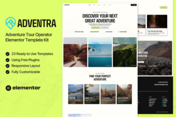 Adventra - Adventure Tour Operator Elementor Template Kit