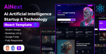 AiNext - AI Artificial Intelligence Startup & Technology React Template