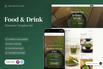 AOMatcha - Food & Drink Elementor Template Kit