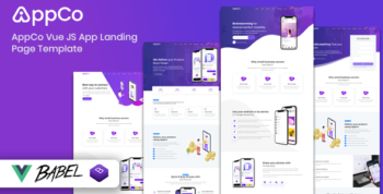 AppCo – Vue JS App Landing Page Template