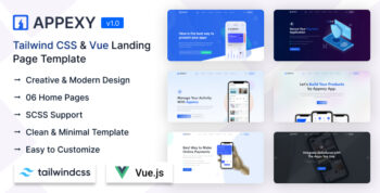 Appexy - Tailwind CSS & Vue Landing Page Template