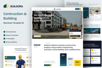 Buildora - Construction & Building Elementor Template Kit