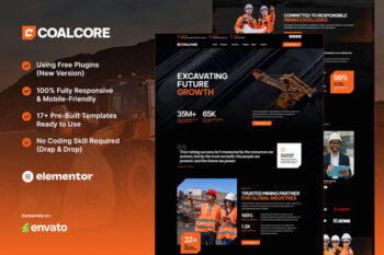 CoalCore - Mining Company Elementor Template Kit