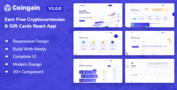 CoinGain - Earn Free Coins, Cryptocurrencies & Gift Cards Nextjs Template