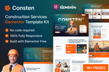 Consten — Construction Services Elementor Template Kit