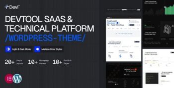 Devi – Developer Tools, SaaS & Technical Platform WordPress Theme