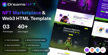 DreamsNFT - NFT Marketplace & Web3 HTML Template