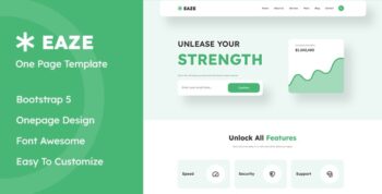 Eaze - Single Page Startup Template