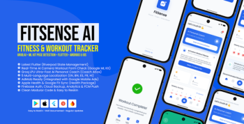 FitSense | AI Personal Trainer & Fitness Tracker Flutter App for Android and iOS