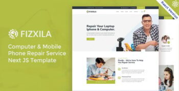 Fizxila - Electronics Repair Service React Next JS Template