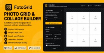 FotoGrid | Photo Grid & Collage Builder with Watermark HTML Template