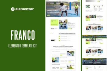 Franco - Pickleball Community & Play Elementor Template Kit