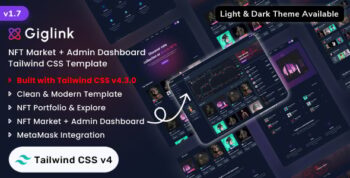 Giglink - Tailwind CSS NFT Marketplace & Admin Dashboard Template