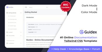 Guidex - Online Documentation Tailwind CSS Template + Help Desk + Knowledge Base + Forum