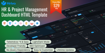 Hrivo – HR & Project Management Dashboard HTML Template