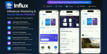 Influx | Influencer Marketing & Social PHP Script and Flutter Full Application