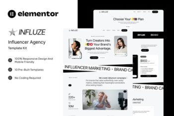 Influze - Influencer Agency Elementor Template Kit