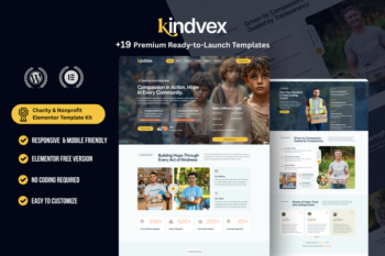 Kindvex – Charity & Nonprofit Elementor Template Kit