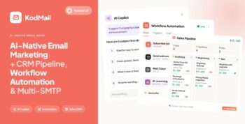 KodMail- AI-Native Email Marketing + CRM Pipeline, Campaign Builder, Automation & Multi-SMTP (SaaS)