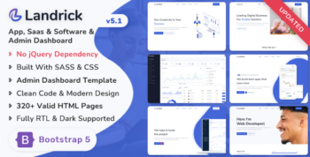 Landrick - App, Saas & Software Landing & Admin Dashboard Bootstrap 5 Template
