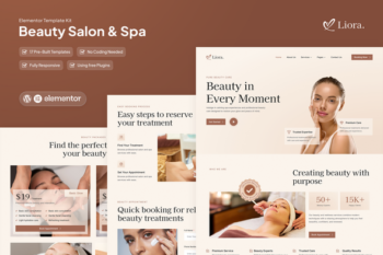 Liora - Beauty Salon & Spa Elementor Template Kit