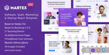 Martex - Software, SaaS & Startup Landing Page Templates ReactJS
