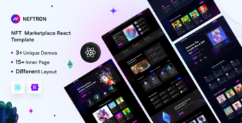 Neftron – NFT and Crypto Marketplace React Template