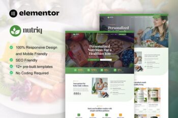 Nutriq - Healthy Food & Nutrition Elementor Template Kit