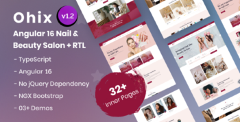 Ohix - Beauty Salon & Nail Bar Angular 16 Template