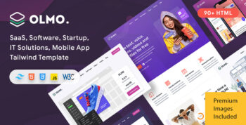 OLMO - Startup, SaaS, Software & Mobile App Tailwind CSS Template
