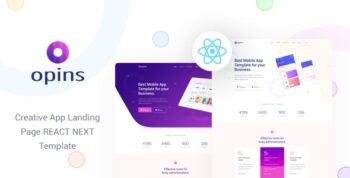 Opins - React Next App Landing Page Template