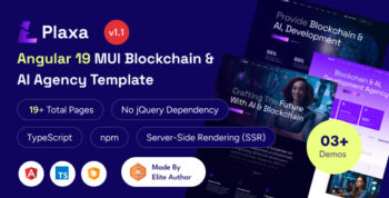 Plaxa - Angular 19+ Blockchain & AI Startup Template