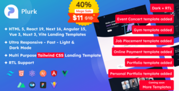 Plurk – Tailwind CSS Multipurpose Landing Templates