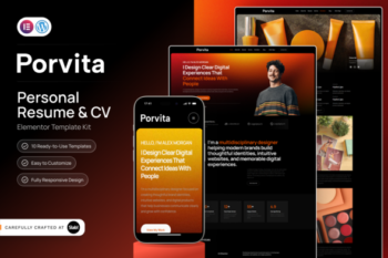 Portiva - Personal Resume & CV Elementor Template Kit