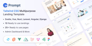 Prompt - Tailwind CSS, Vue & Svelte Multipurpose Landing Template