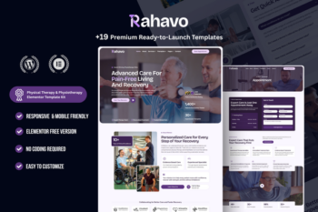 Rahavo - Physical Therapy & Physiotherapy Elementor Template Kit