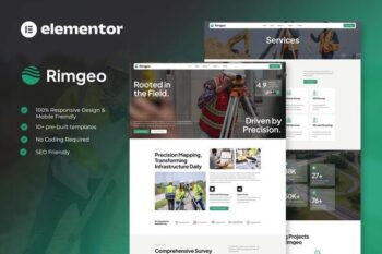 Rimgeo - Land Surveying & Digital Mapping Elementor Pro Template Kit