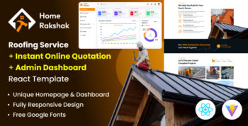Roofing Service Website + Quotation Form + Admin Dashboard React Template - Home Rakshak