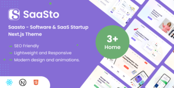Saasto - Software & SaaS Startup React Nextjs Template