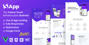 Sapp - Vue JS App Landing Page
