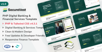 SecureVest - PHP Digital Banking & Financial Services Template