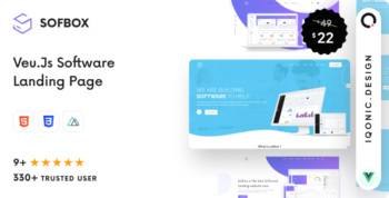 Sofbox - Modern Software Company Website Landing Page (Vue JS)