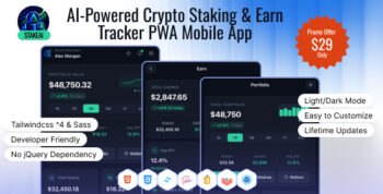 StakeAI | AI-Powered Crypto Staking & Earn Tracker PWA Mobile App HTML Template